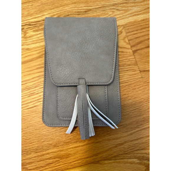 New Women's Gray Crossbody Bag Card Holder Purse - Picture 2 of 5